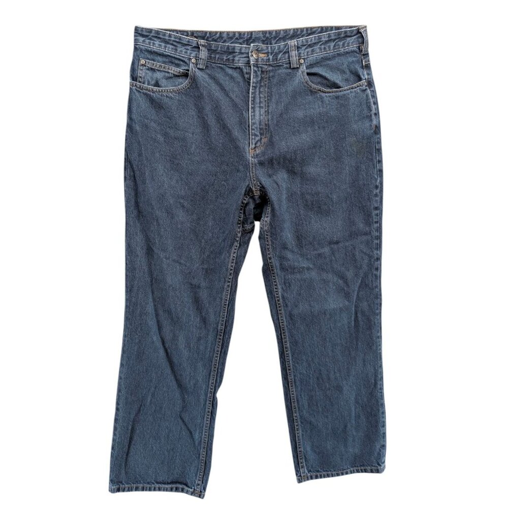 Duluth Trading Co Straight Jeans Mens Indigo Blue 100% Cotton Denim Size 38x30
